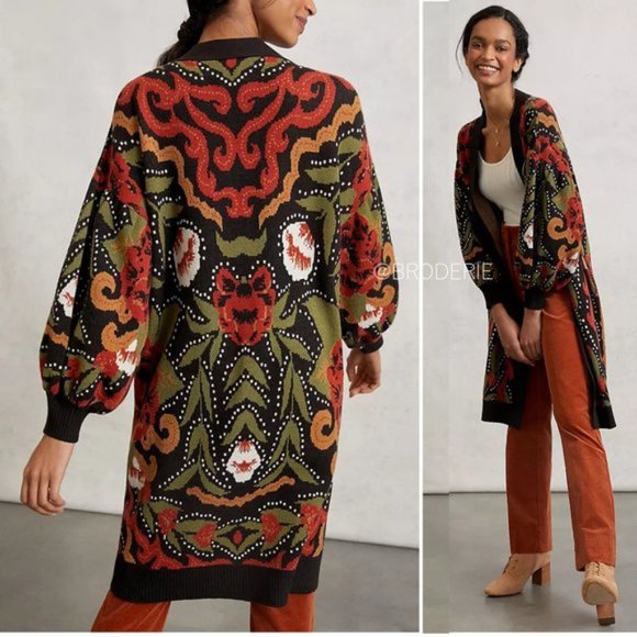 Anthropologie Sweaters - 🆕Anthro Farm Rio Pepita Long Cardigan Jacket/Coat